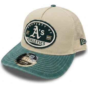 Kepurė išlenkta smėlio snapback 9FORTY M-Crown A Frame Fray Oakland Athletics MLB New Era