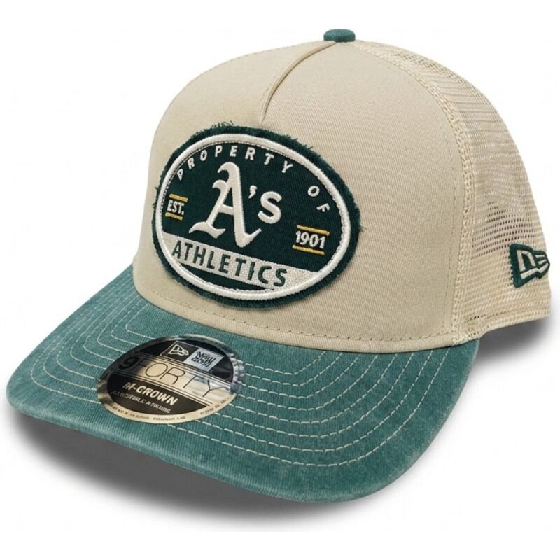 kepure-islenkta-smelio-snapback-9forty-m-crown-a-frame-fray-oakland-athletics-mlb-new-era