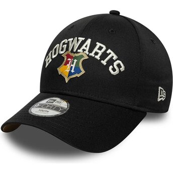 Kepurė išlenkta juoda snapback vaikams 9FORTY Wordmark Hogwarts Harry Potter New Era