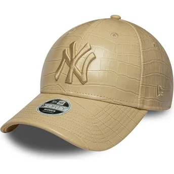 Kepurė išlenkta smėlio reguliuojamas 9FORTY PU Pattern New York Yankees MLB New Era