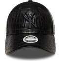 kepure-islenkta-juoda-reguliuojamas-9forty-pu-pattern-new-york-yankees-mlb-new-era