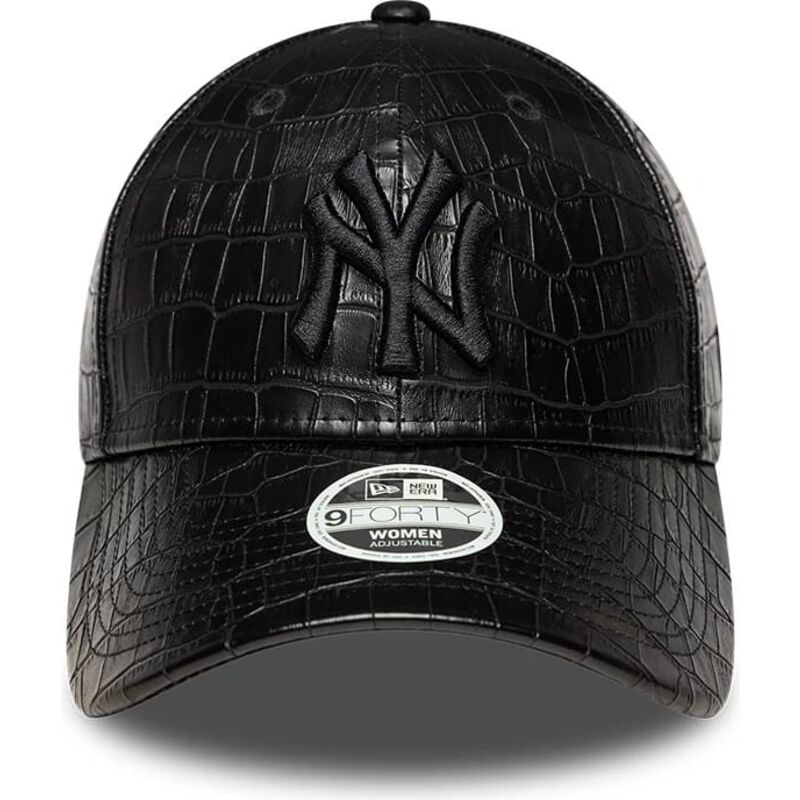 kepure-islenkta-juoda-reguliuojamas-9forty-pu-pattern-new-york-yankees-mlb-new-era