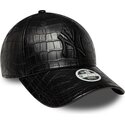 kepure-islenkta-juoda-reguliuojamas-9forty-pu-pattern-new-york-yankees-mlb-new-era