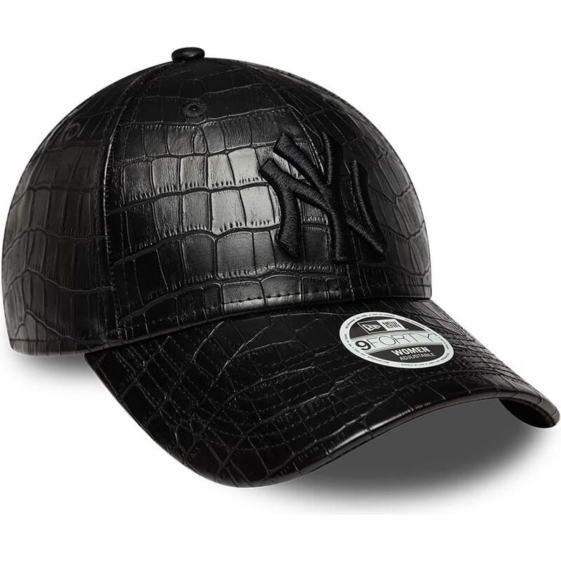kepure-islenkta-juoda-reguliuojamas-9forty-pu-pattern-new-york-yankees-mlb-new-era