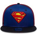 kepure-plokscia-melyna-snapback-vaikams-9fifty-piping-superman-dc-comics-new-era