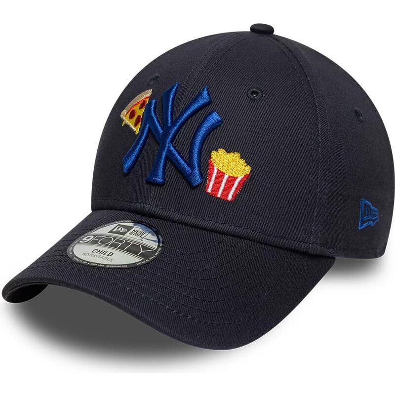 kepure-islenkta-tamsiai-melyna-reguliuojamas-vaikams-9forty-food-icon-new-york-yankees-mlb-new-era