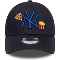 kepure-islenkta-tamsiai-melyna-reguliuojamas-vaikams-9forty-food-icon-new-york-yankees-mlb-new-era
