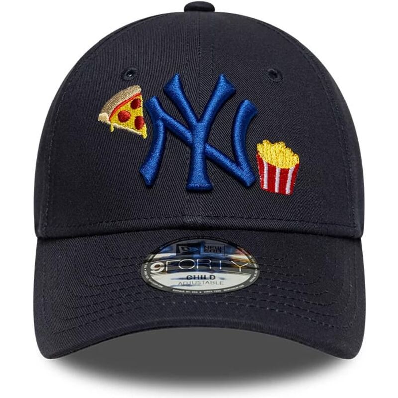 kepure-islenkta-tamsiai-melyna-reguliuojamas-vaikams-9forty-food-icon-new-york-yankees-mlb-new-era