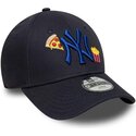 kepure-islenkta-tamsiai-melyna-reguliuojamas-vaikams-9forty-food-icon-new-york-yankees-mlb-new-era