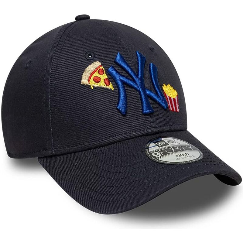 kepure-islenkta-tamsiai-melyna-reguliuojamas-vaikams-9forty-food-icon-new-york-yankees-mlb-new-era