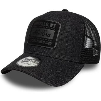 Kepurė išlenkta juoda snapback A Frame Patch Denim New Era