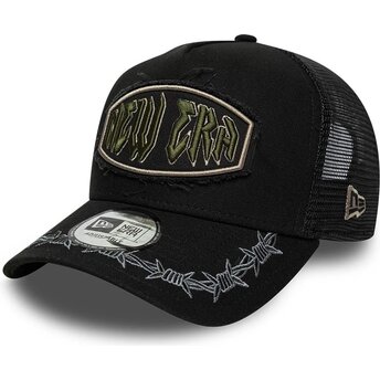 Kepurė išlenkta juoda snapback E Frame Distressed Patch New Era