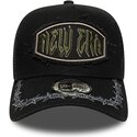 kepure-islenkta-juoda-snapback-e-frame-distressed-patch-new-era