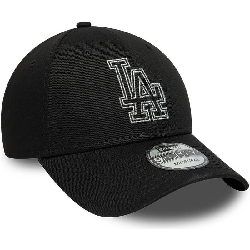 kepure-islenkta-juoda-reguliuojamas-9forty-metallic-outline-los-angeles-dodgers-mlb-new-era