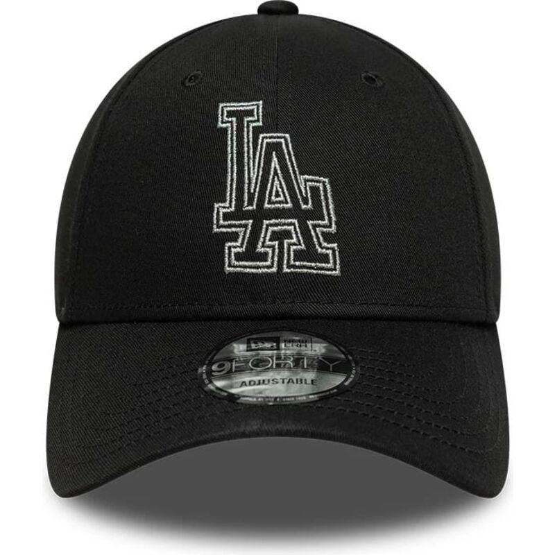 kepure-islenkta-juoda-reguliuojamas-9forty-metallic-outline-los-angeles-dodgers-mlb-new-era