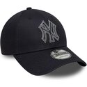 kepure-islenkta-tamsiai-melyna-reguliuojamas-9forty-metallic-outline-new-york-yankees-mlb-new-era