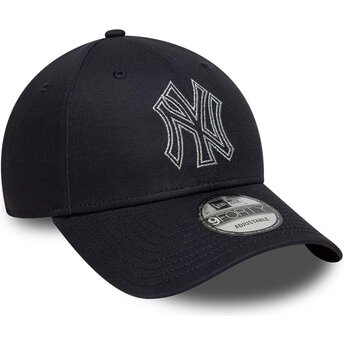 Kepurė išlenkta tamsiai mėlyna reguliuojamas 9FORTY Metallic Outline New York Yankees MLB New Era