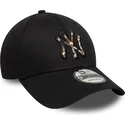 kepure-islenkta-juoda-reguliuojamas-9forty-faux-pony-infill-new-york-yankees-mlb-new-era