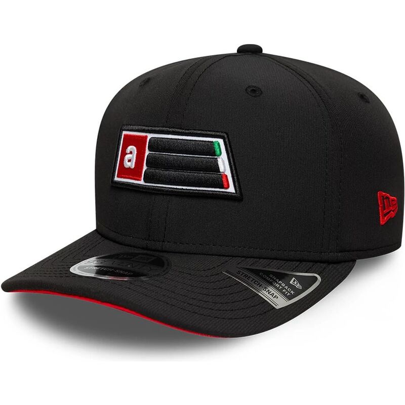 kepure-islenkta-juoda-snapback-9seventy-stretch-snap-patch-aprilia-piaggio-new-era