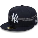 kepure-plokscia-tamsiai-melyna-priglundanti-59fifty-icon-new-york-yankees-mlb-new-era