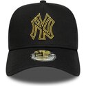 kepure-islenkta-juoda-snapback-dorado-e-frame-metallic-outline-new-york-yankees-mlb-new-era