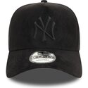 kepure-islenkta-juoda-snapback-e-frame-faux-suede-new-york-yankees-mlb-new-era