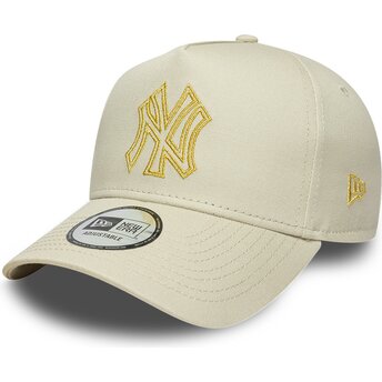 Kepurė išlenkta smėlio snapback dorado E Frame Metallic Outline New York Yankees MLB New Era