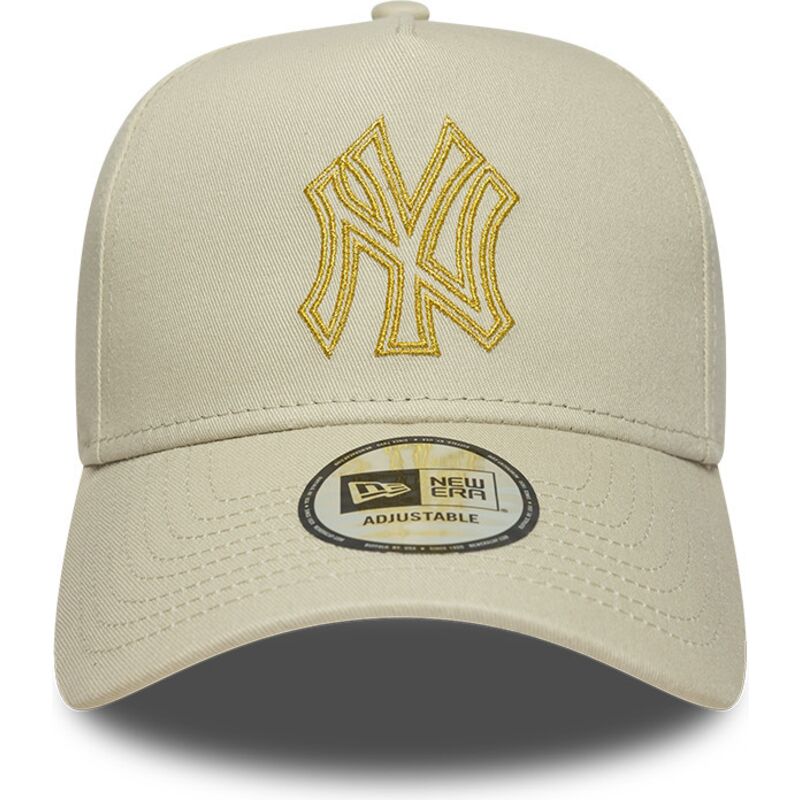 kepure-islenkta-smelio-snapback-dorado-e-frame-metallic-outline-new-york-yankees-mlb-new-era