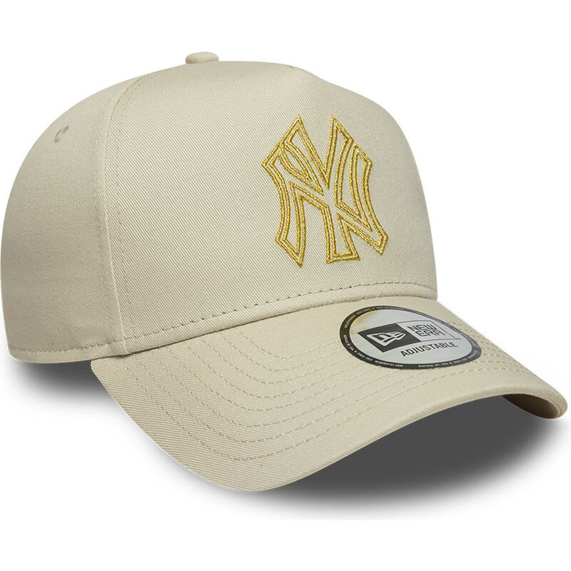 kepure-islenkta-smelio-snapback-dorado-e-frame-metallic-outline-new-york-yankees-mlb-new-era