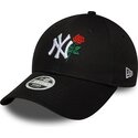 kepure-islenkta-juoda-reguliuojamas-9forty-flower-icon-new-york-yankees-mlb-new-era