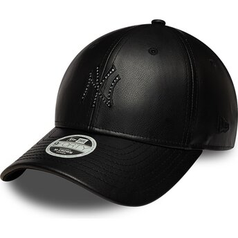 Kepurė išlenkta juoda snapback 9FORTY M-Crown PU Diamante New York Yankees MLB New Era
