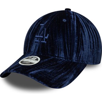 Kepurė išlenkta tamsiai mėlyna reguliuojamas 9TWENTY Velour Los Angeles Dodgers MLB New Era