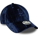 kepure-islenkta-tamsiai-melyna-reguliuojamas-9twenty-velour-los-angeles-dodgers-mlb-new-era