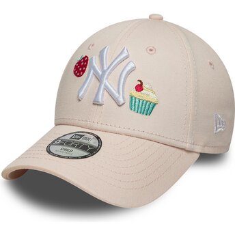 Kepurė išlenkta rožinė reguliuojamas vaikams 9FORTY Food Icon Cupcake New York Yankees MLB New Era
