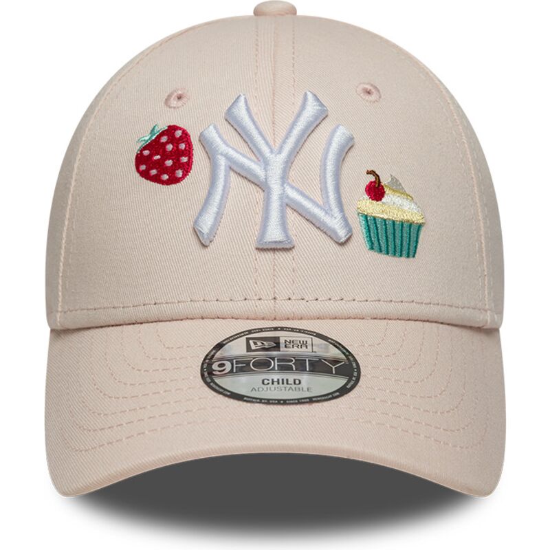 kepure-islenkta-rozine-reguliuojamas-vaikams-9forty-food-icon-cupcake-new-york-yankees-mlb-new-era