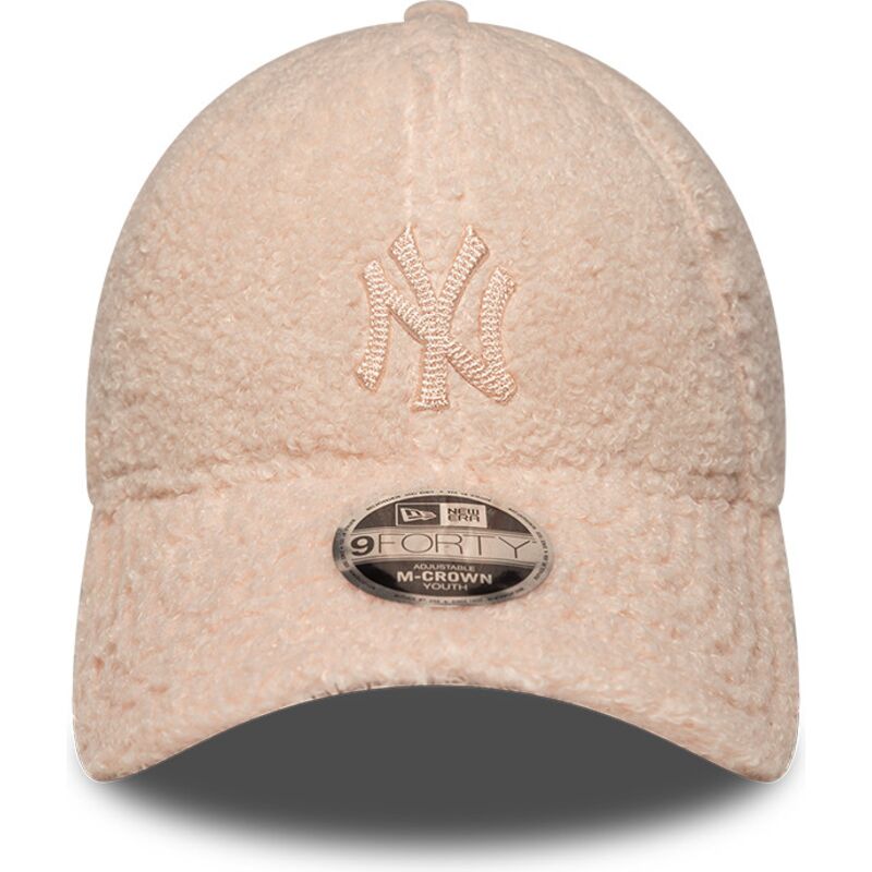 kepure-islenkta-rozine-snapback-vaikams-rosa-9forty-m-crown-winter-borg-new-york-yankees-mlb-new-era