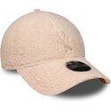 kepure-islenkta-rozine-snapback-vaikams-rosa-9forty-m-crown-winter-borg-new-york-yankees-mlb-new-era