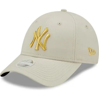 Kepurė išlenkta smėlio reguliuojamas dorado 9FORTY Metallic New York Yankees MLB New Era