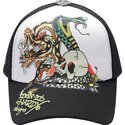 kepure-islenkta-juoda-snapback-snake-and-skull-ed-hardy
