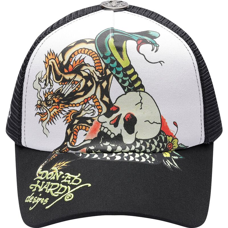 kepure-islenkta-juoda-snapback-snake-and-skull-ed-hardy