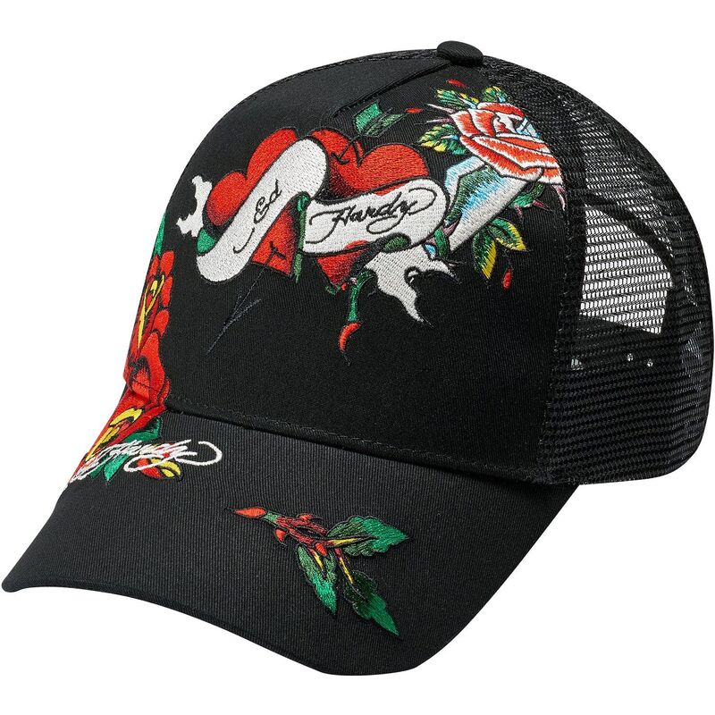 kepure-islenkta-juoda-snapback-love-ed-ed-hardy