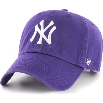 Kepurė išlenkta violetinė reguliuojamas Clean Up No Loop Label New York Yankees MLB 47 Brand