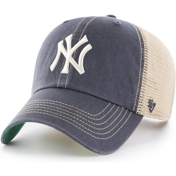 Kepurė išlenkta pilka snapback Clean Up Trawler Vintage Navy New York Yankees MLB 47 Brand