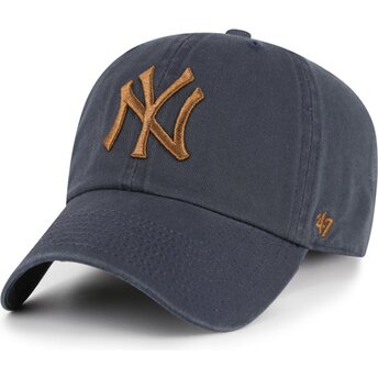 Kepurė išlenkta pilka reguliuojamas Clean Up Contrast Vintage Navy New York Yankees MLB 47 Brand