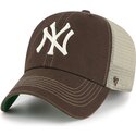 kepure-islenkta-ruda-snapback-clean-up-trawler-new-york-yankees-mlb-47-brand