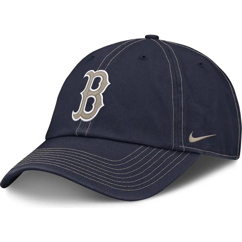 kepure-islenkta-tamsiai-melyna-reguliuojamas-fathers-day-club-unstructured-organic-cotton-boston-red-sox-mlb-nike
