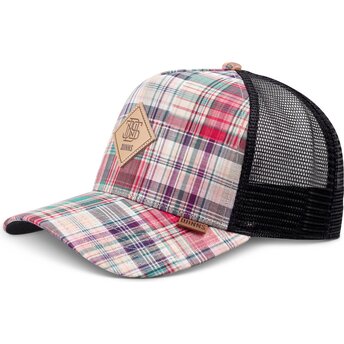 Kepurė išlenkta įvairiaspalvis snapback HFT Patch Check Red Djinns