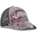 kepure-islenkta-pilka-snapback-floral-tattoo-city-vintage-wash-ed-hardy