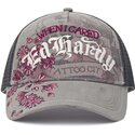 kepure-islenkta-pilka-snapback-floral-tattoo-city-vintage-wash-ed-hardy