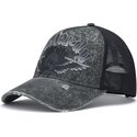 kepure-islenkta-pilka-snapback-flaming-gothic-skull-washed-ed-hardy
